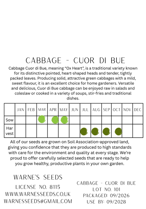 Cabbage - Cuor Di Bue seeds