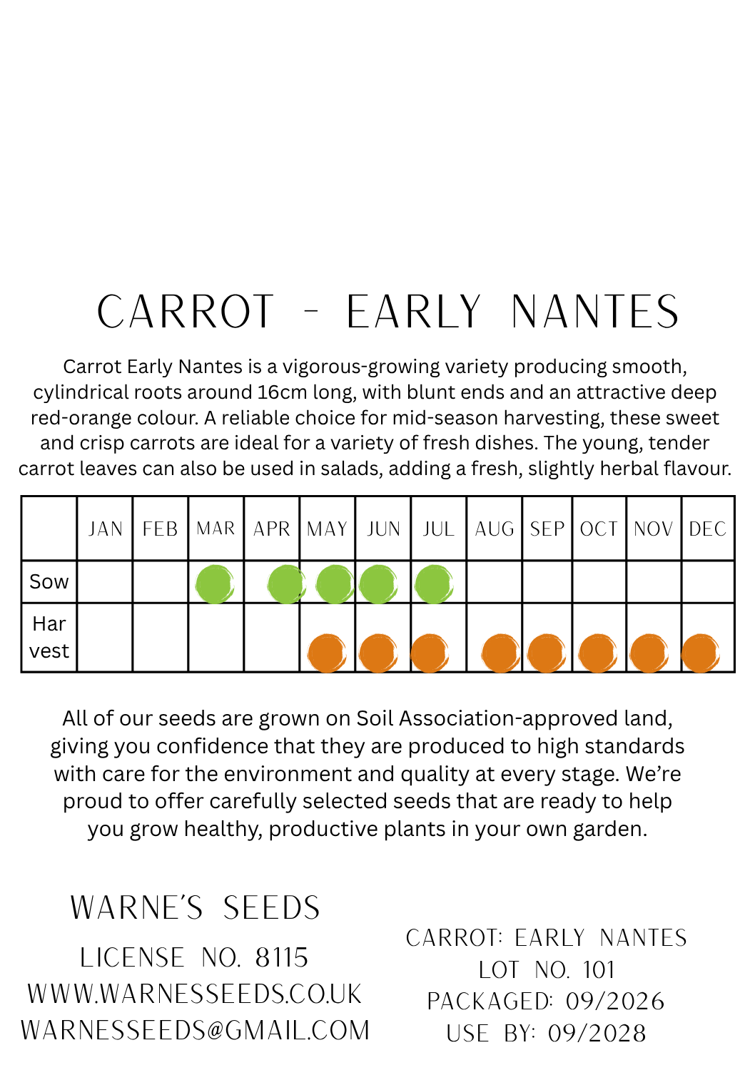 Carrot - Early Nantes seeds