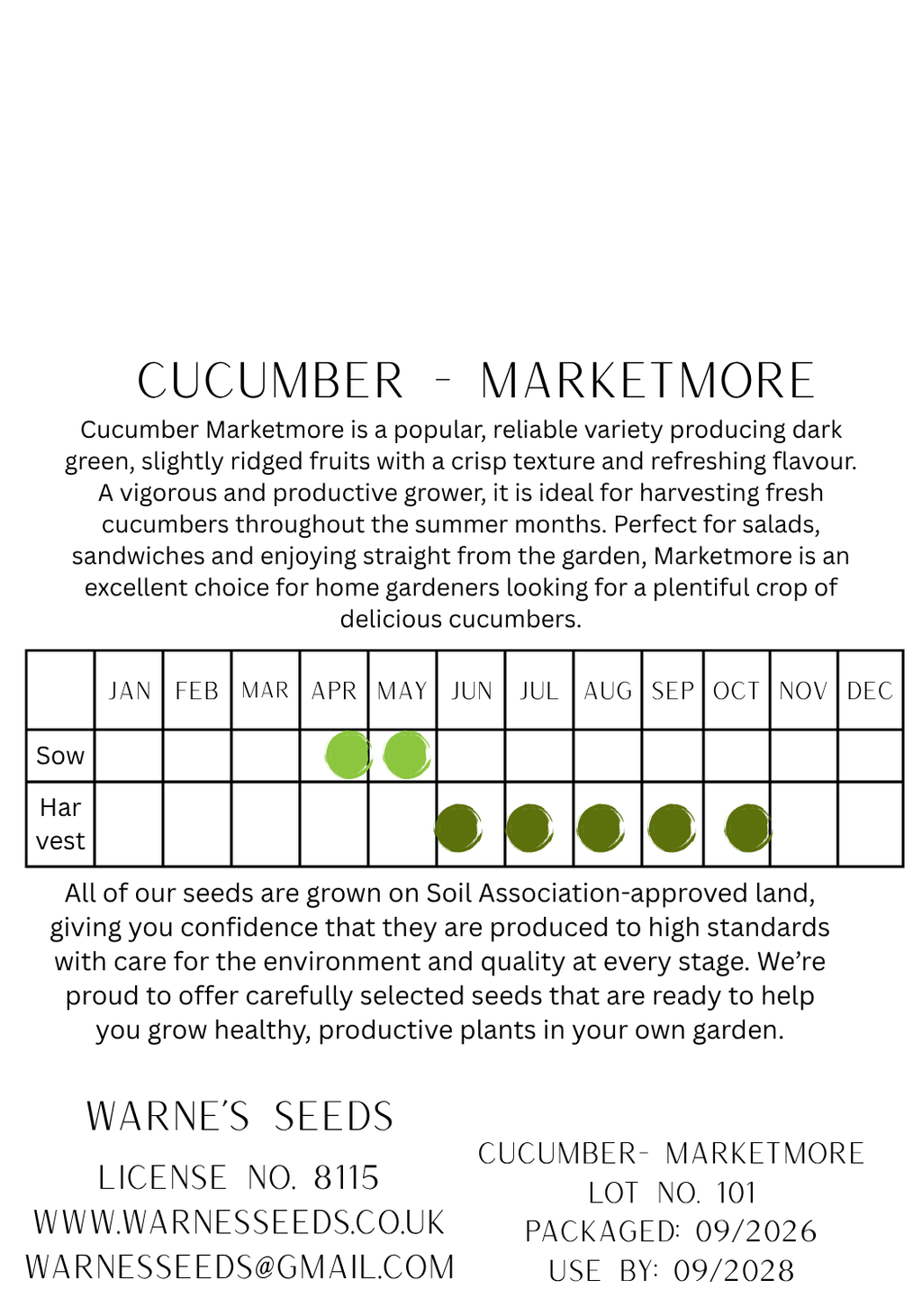 Cucumber - Marketmore seeds