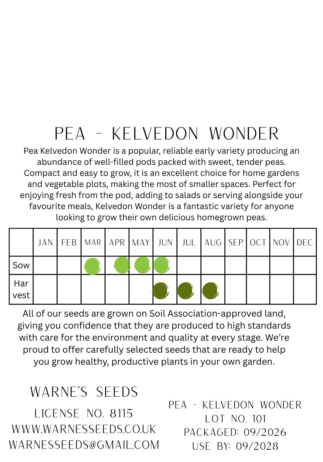 Pea - Kelvedon Wonder seeds